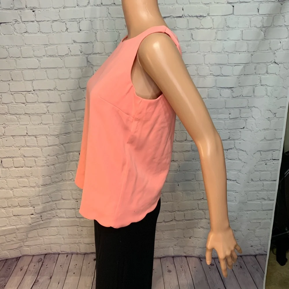 J. Crew coral blouse with back detail size XXS scalloped blouse top